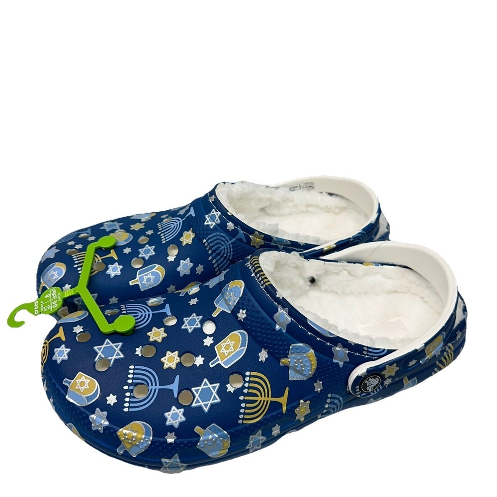 Crocs Classic Lined Holiday Clogs Hanukkah 209326-90H Menorah Size Mens‎ 11